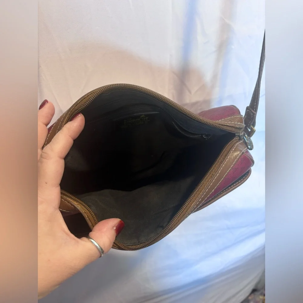 Vintage 1984 Liz Claiborne Burgundy and Brown purse great condition